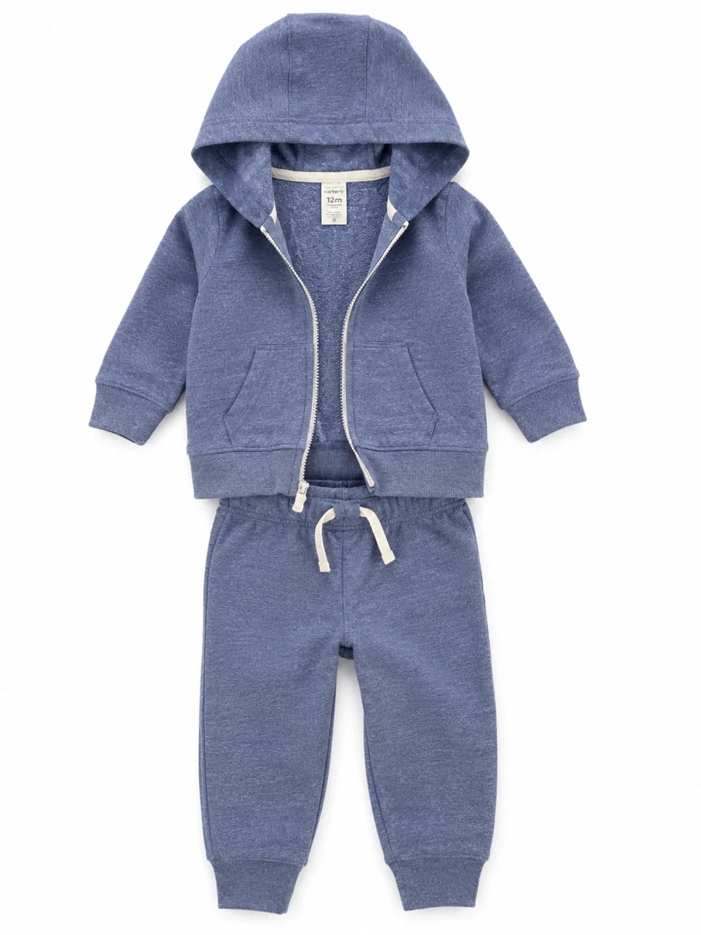 Carter’s Heather Blue Zip Hoodie Jogger Set 12M Baby Boys Athleisure